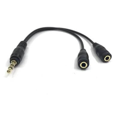 3.5mm 1 male to 2 female stereo audio Y splitter cable