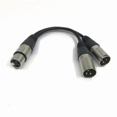 Microphone Cable DMX 3PIN XLR Female To Dual XLR Male Y Splitter Adapter