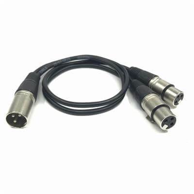 High End Speaker Cables 2 In 1 3PIN XLR Male To Dual Female Connector Y Spliter Audio Cable
