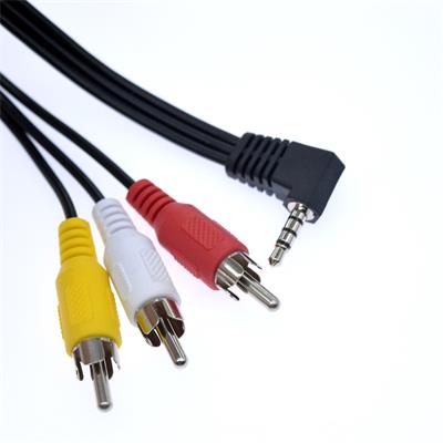 Cable factory customized 2.5mm stereo audio to 3RCA male adapter AV cable