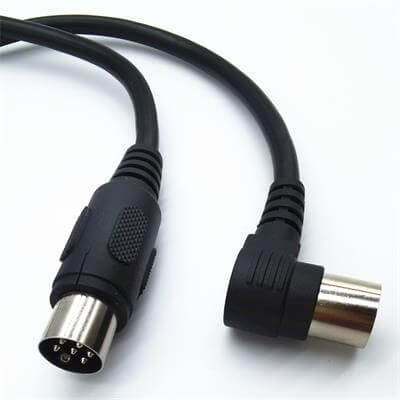 OEM custom 7 PIN MINI DIN, 90 degree Big DIN connector, male to male extension cable