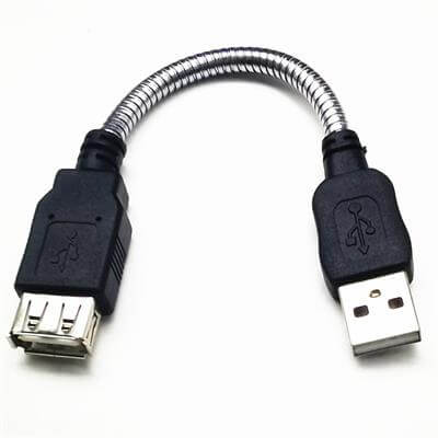 Armored USB cable, Metal clad armored USB male to female extension cable for harsh environment