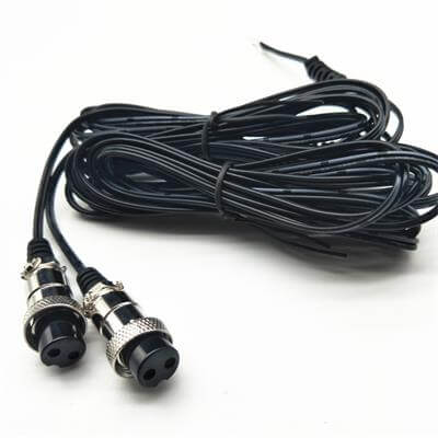 GX16 2 core aviation plug on-board monitoring cables, M16 2 pin aviation plug servo motor cables