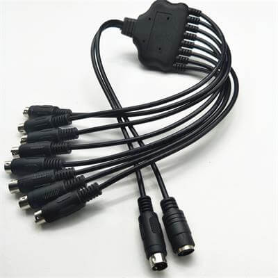 Customized MINI DIN 4pin multi-head connection cables S-VIDEO signal cables, PS2 two-to-eight convers