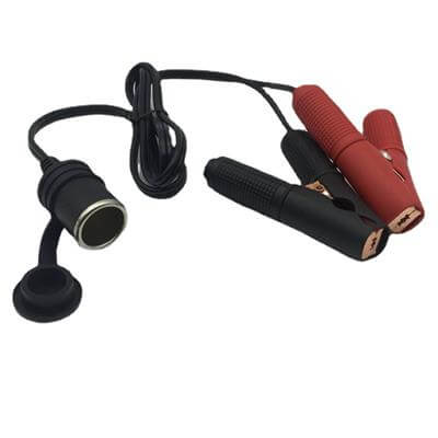 Customized 12V 16awg cigarette lighter female connector with hat to Alligator clip car Power Cable