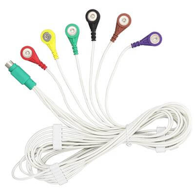 Customized 1 point 6 heads physical therapy instrument cables, massage instrument patch connection ca