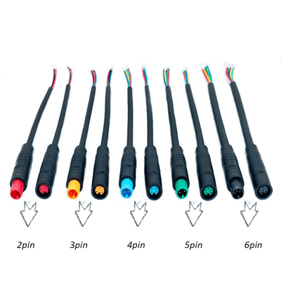 China IP65 M6 waterproof cable assembly, 2/3/4/5/6pin connector is optional