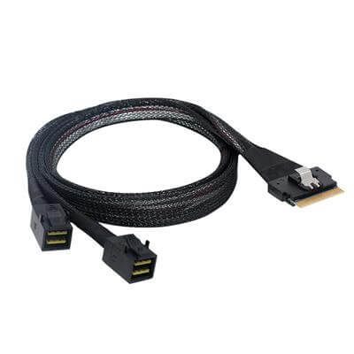 SFF-8654 8i 76P to 2 * SFF-8643 array card connection cable Mini SAS4.0 interface cable