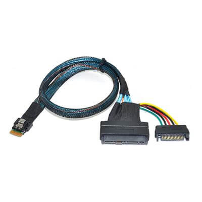 U. 2-interface adapter cable connection, NVME SSD SFF-8654 Slim SAS to SFF-8639