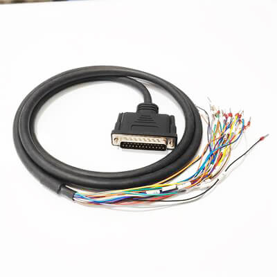 D-SUB 25-Pin Male to Bare Wire With Cable Marker 1500mm, DB25 Connector RS232 Serial Cable,25 Wire Al