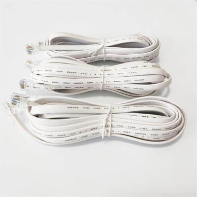 3M White RJ12 6P6C Straight Wired Telephone Line Cord For Both Data And Voice Use