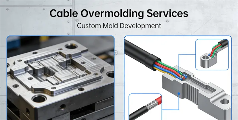 cable overmolding service injection molded custom wiring harness strain relief overmold assembly