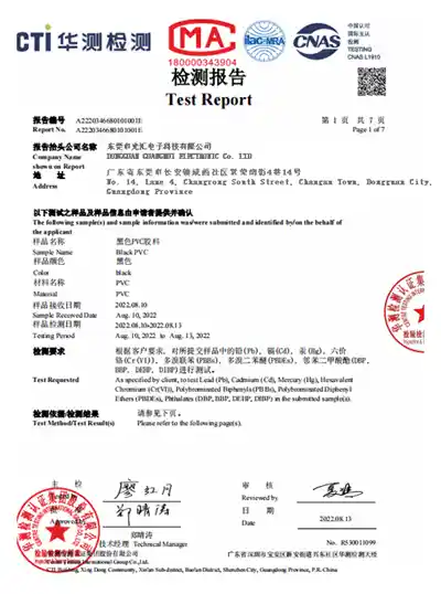 REACH Test Report