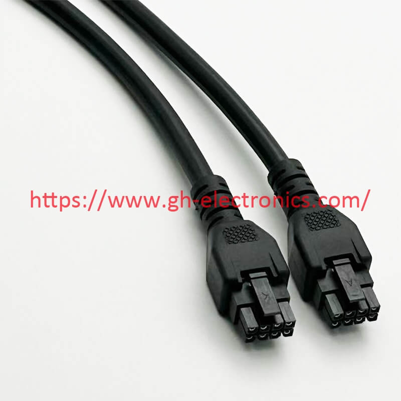 Micro-Fit 3.0 2x4Pin Male Overmolded Connector Black Molex Micro-Fit 3.0 2x4P overmolded terminal cable, full view