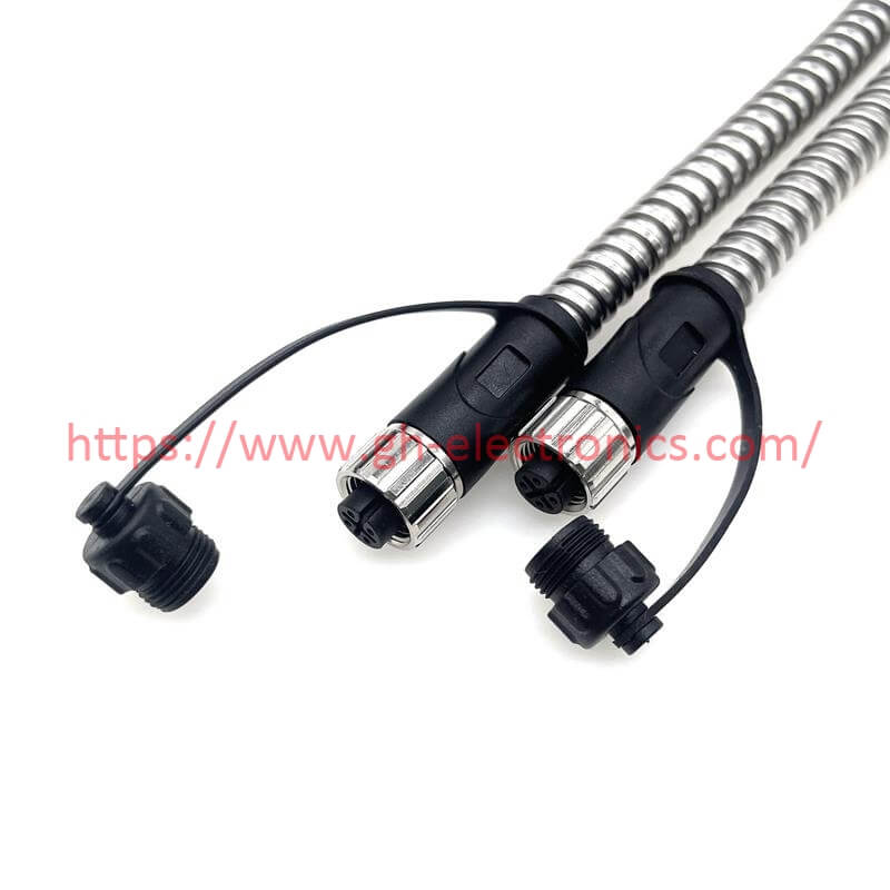 M12 4Pin Male to Female Extension Cable front view