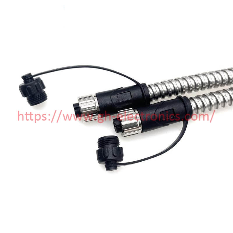 M12 4Pin Male to Female Extension Cable back view