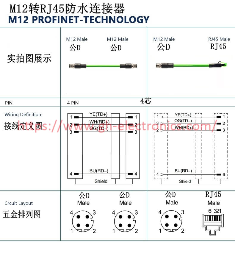 M12 cable drawing