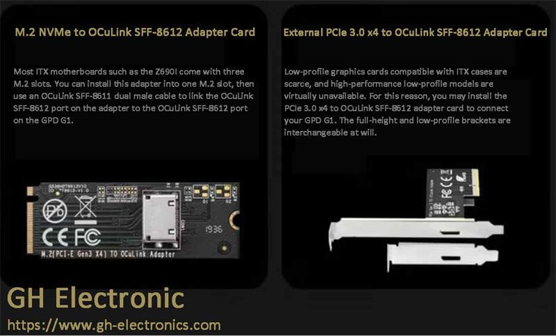 M.2 NVMe to OCuLink SFF-8612 Adapter Card