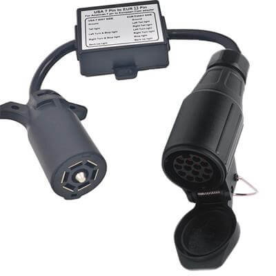 USA 7 Pin Round to EUR 13 Pin Trailer Wiring H