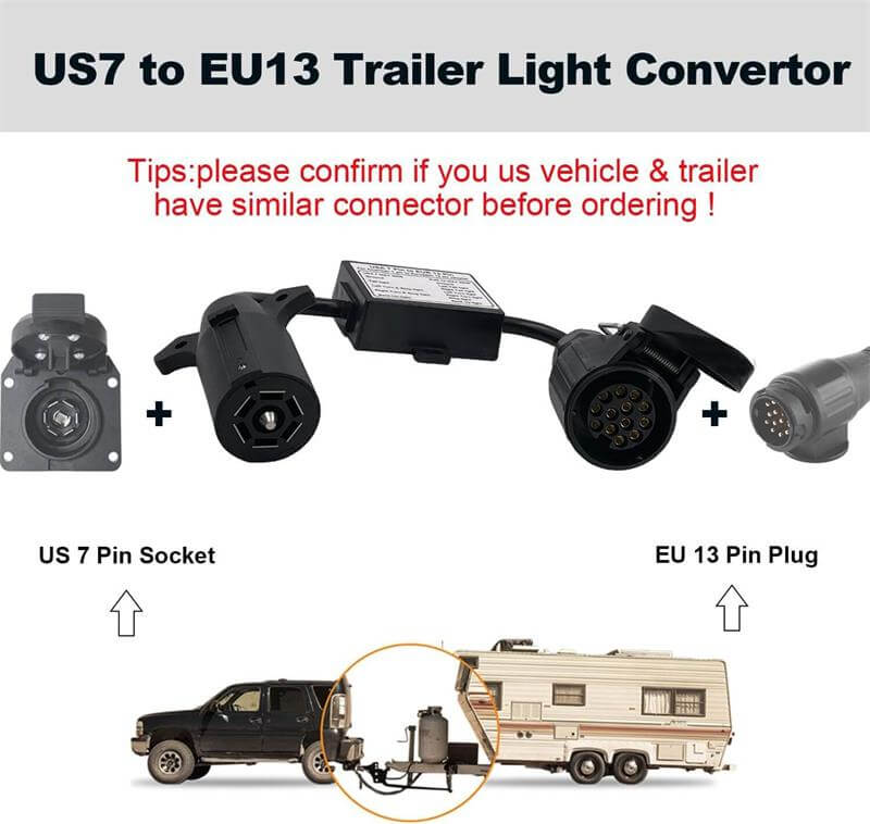 US7 to EU13 Trailer Light Convertor