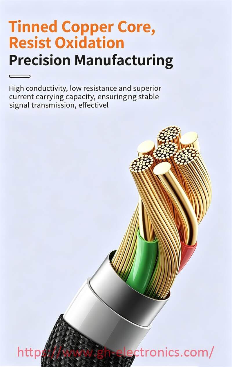tinned copper core wire anti oxidation automotive wiring harness, high conductivity low resistance cable for car audio and industrial wiring assembly