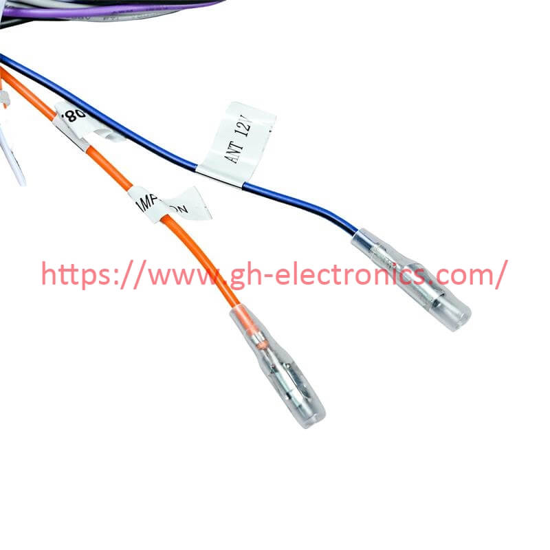 custom multi pin automotive wiring harness connector close-up car navigation screen extension harness