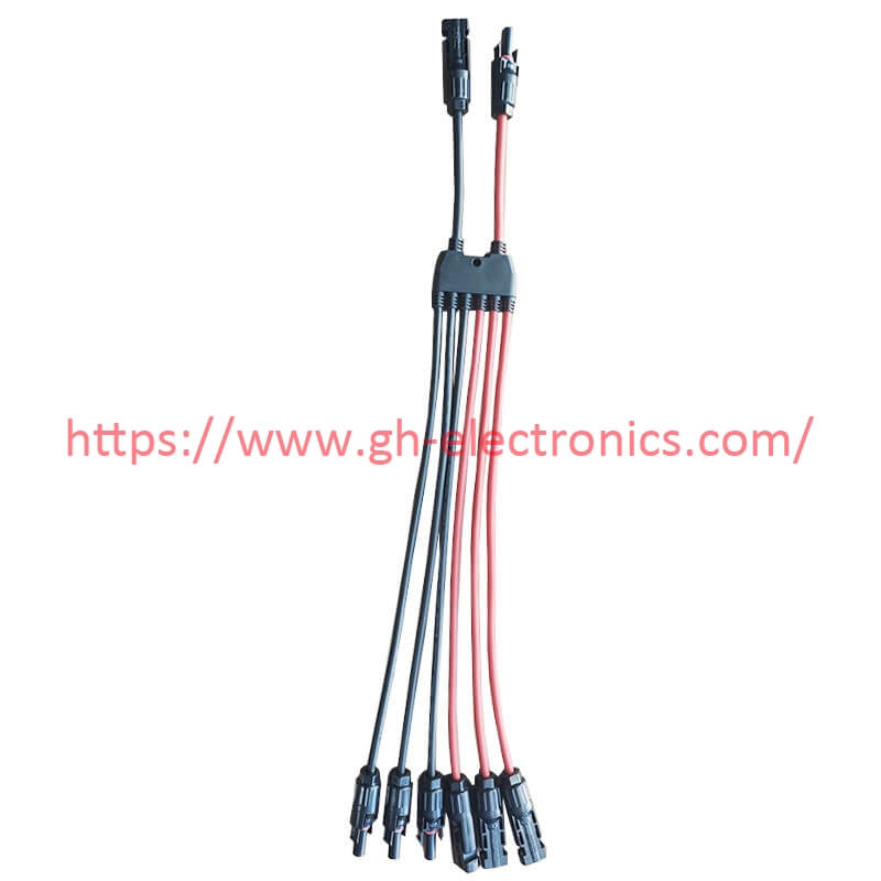 MC4 2 to 6 Y branch solar wiring harness new energy PV splitter cable assembly