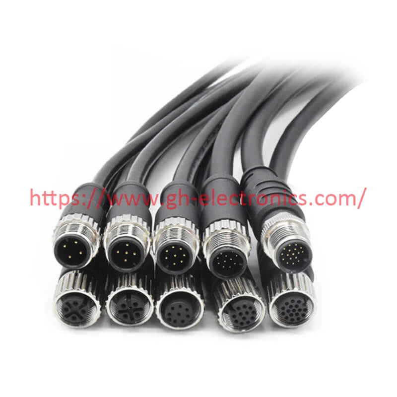 M12 male female straight field wireable connector industrial wiring harness metal shielded plug M12 male female straight field wireable connector industrial wiring harness metal shielded plug