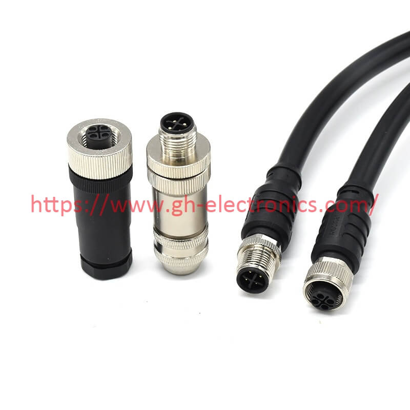 shielded metal housing M12 circular connector industrial wiring harness automation signal wire shielded metal housing M12 circular connector industrial wiring harness automation signal wire