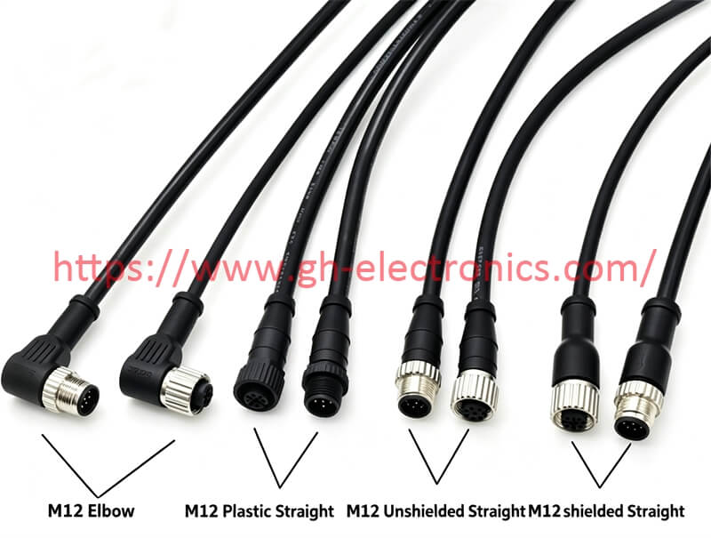 4 pin 8 pin 12 pin shielded M12 industrial wiring harness custom molded sensor cable