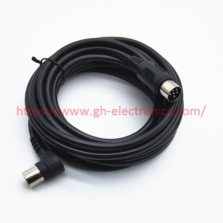 Right‑angle 6P large DIN extension wire, 6‑core DIN harness for smart home and musical instrument accessories Right‑angle 6P large DIN extension wire, 6‑core DIN harness for smart home and musical instrument accessories