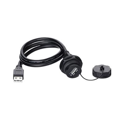 Panel Mount USB 2.0 Waterproof Cable, Male to Female Bulkhead USB Connector Extension Cord