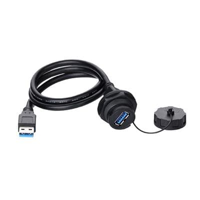 USB 3.0 Panel Mount Waterproof Cable, Bulkhead USB Aviation Connector Male to Female Extension Cord