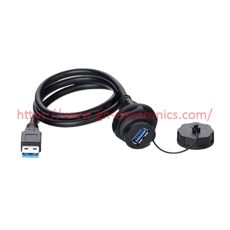 USB3.0 panel mount waterproof cable male to female with dust cap aviation connector USB3.0 panel mount waterproof cable male to female with dust cap aviation connector